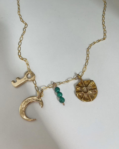 Luna Creciente Pendant in Brass