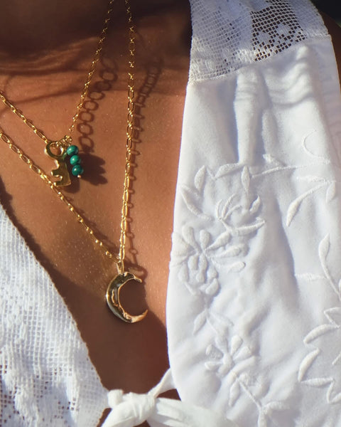 Luna Creciente Pendant in Brass