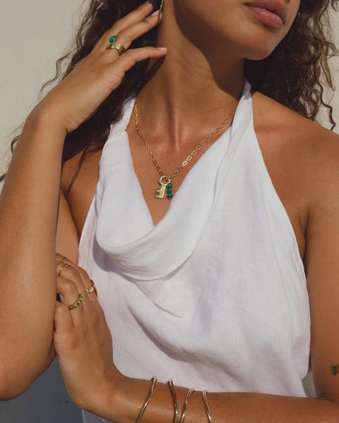 Llave Pendant in Brass