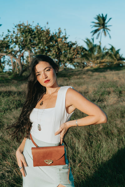Cognac Little Leather Bag