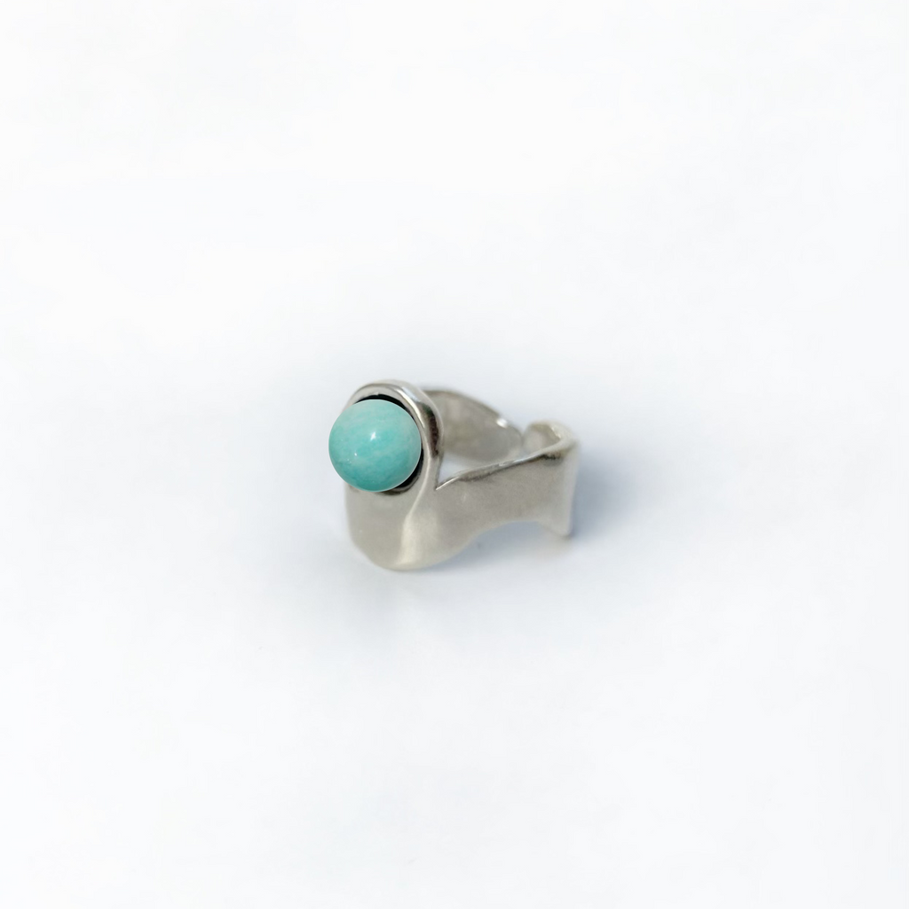 Luna Ring - Amazonite in Silver