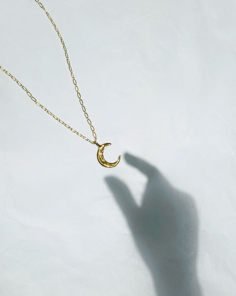 Luna Creciente Pendant in Brass