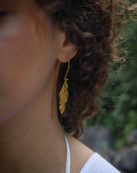 Hoja de plátano Earrings